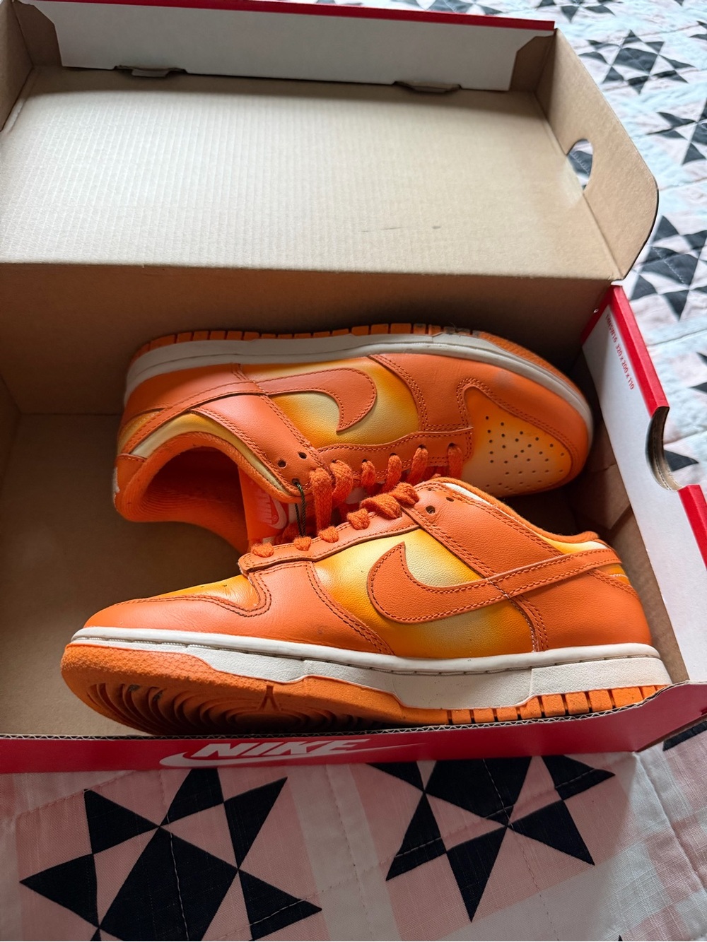 Nike Women’s Orange Gradient Low-Top Sneakers - Picture 3 of 6